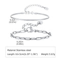 Figaro Rope Chain Bracelet Set Silver — Stainless Steel