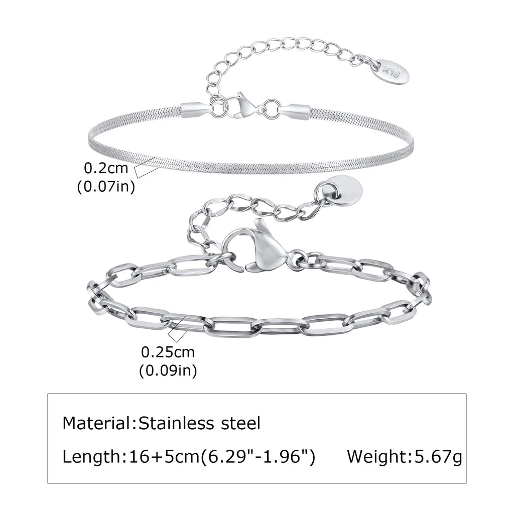 Minimal Thin Chain Bracelet — Stainless