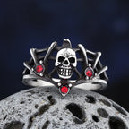 316L Stainless Steel Gothic Accessories Skull Ring With Red Stone For Man Women Punk Jewelry Couple Or Women Gift