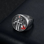 Knights Templar Crusader Shield Cross Ring — Stainless Steel