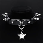Moon Crescent Black Pendant Necklace — Stainless Steel
