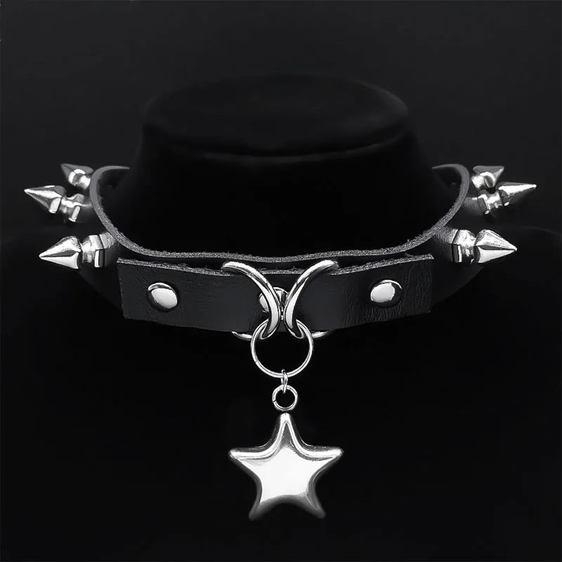Moon Crescent Black Pendant Necklace — Stainless Steel