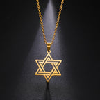 Simple Star of David Pendant Necklace — Stainless Steel