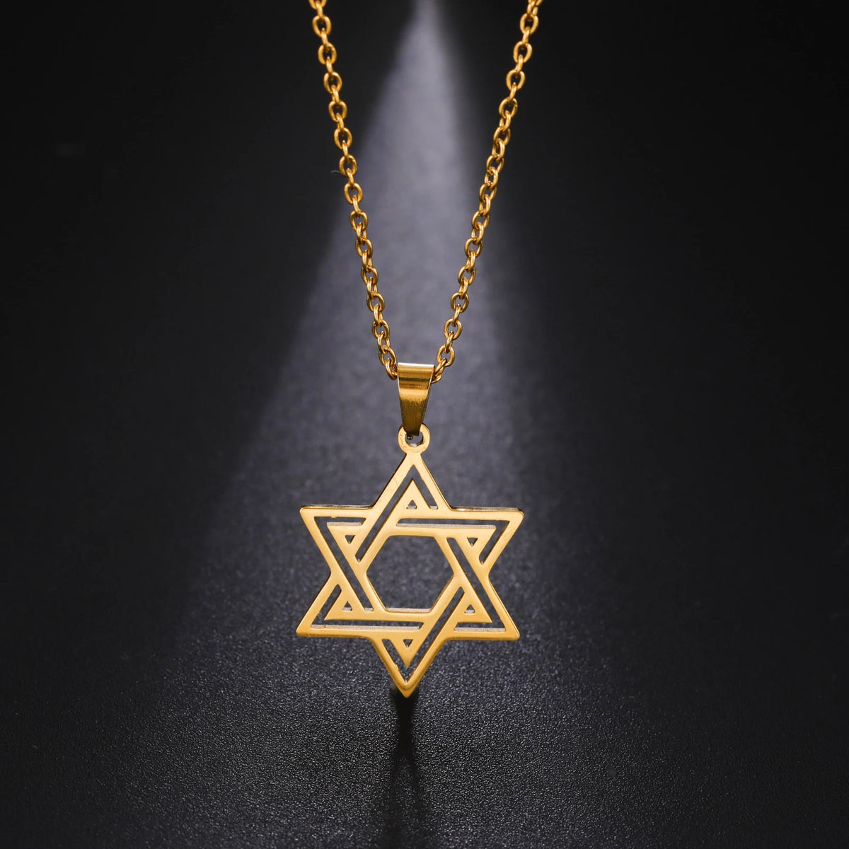 Simple Star of David Pendant Necklace — Stainless Steel