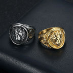 Vintage 316L Stainless Steel Animal Lion Pattern Rings For Men Women Punk Fashion Lion Head Ring Party Jewelry Gift