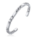 Twisted Open Bangle Bracelet — Stainless Steel