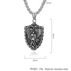 Vintage Stainless Steel Archangel Pendant Chain for Men Powerful St.Michael Necklaces Amulet Fashion Women Jewelry
