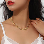 Mens Chain 6MM Long Necklace for Men 20" 23" 26" Gold Color Stainless Steel Flat Snake Chain Necklaces Men Chain