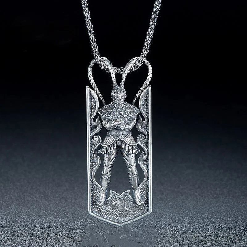 Monkey King Sun Wukong Relief Pendant Necklace for Men — Choker