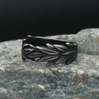 New Vintage 316L Stainless Steel Black Ears of Wheat Rings For Men Women Fashion Punk Creative Amulet Jewelry Gifts