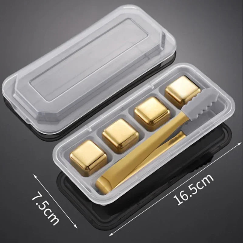 Reusable Whiskey Stones Stainless Steel Ice Cubes Quick-Freeze Wine Cooler Food Grade Metal Pellets Beer Cooler Bar
