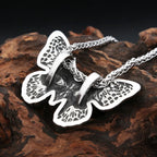 Butterfly Skull Pendant Necklace — Stainless Steel