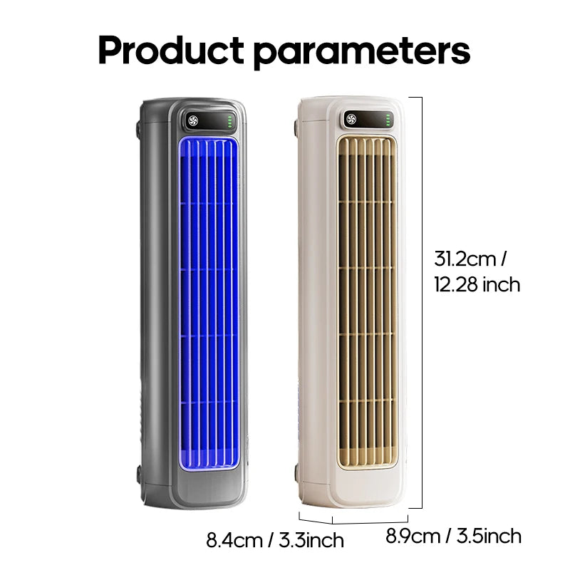 KINSCOTER Portable Air Conditioner Fan 2000mAh Quiet Desktop Tower Fan Wall Non-drilling Circulating Fan 3 Speeds