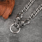 Cuban Chain Skull Necklace — Stainless Steel