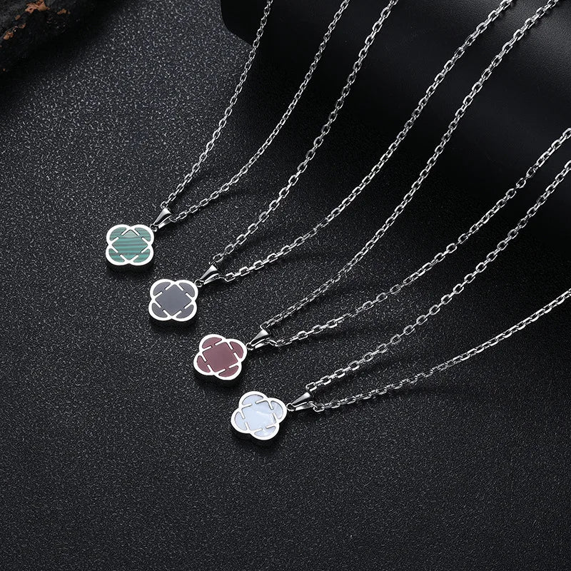 Stylish Men Petal Charms Necklace,Waterproof Stainless Steel Luck Leaf Pendant,Birthday Anniversary Father Gift for Him