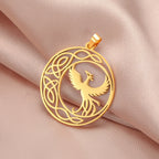Dawapara Phoenix Pendant for Necklace Earrings Mythology Animal Stainless Steel Charms for Jewelry Making Religious Gift