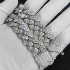 Iced Out Cuban Chain Necklace Stainless Steel 18MM
