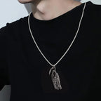Retro Cloaked Grim Reaper with Sickle Pendant Necklace For Men Hip Hop Punk Silver Color Stainless Steel Neck Chain