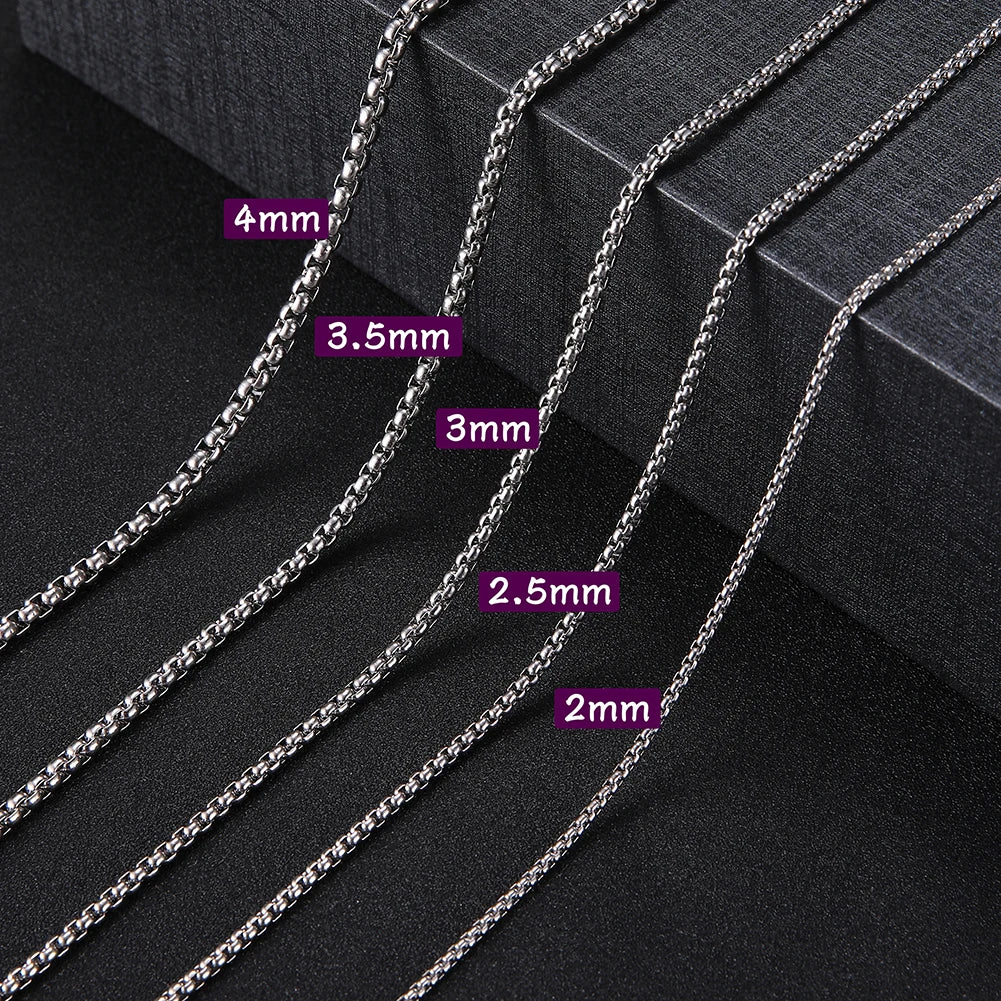 My Shape Basic Cuban Chain Necklaces for Men Chains Punk Figaro Box Curb Chain Chokers Lobster Clasp Fashion Male