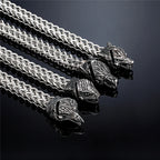 Retro Vikings Bear Norse Wolf Bracelets Men Punk Stainless Steel Mesh Chain Snake Eagle Animal Biker Wristband