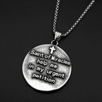 SANIT ANTHONY PRAY FOR US Chain For Women Men Stainless Steel Silver Color Patron Saint Of Lost Things Religious