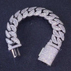 925 Silver Moissanite Cuban Chain Necklace 20MM VVS