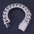 Cuban Bracelet Iced Out Gold 18K 20MM 3 Row