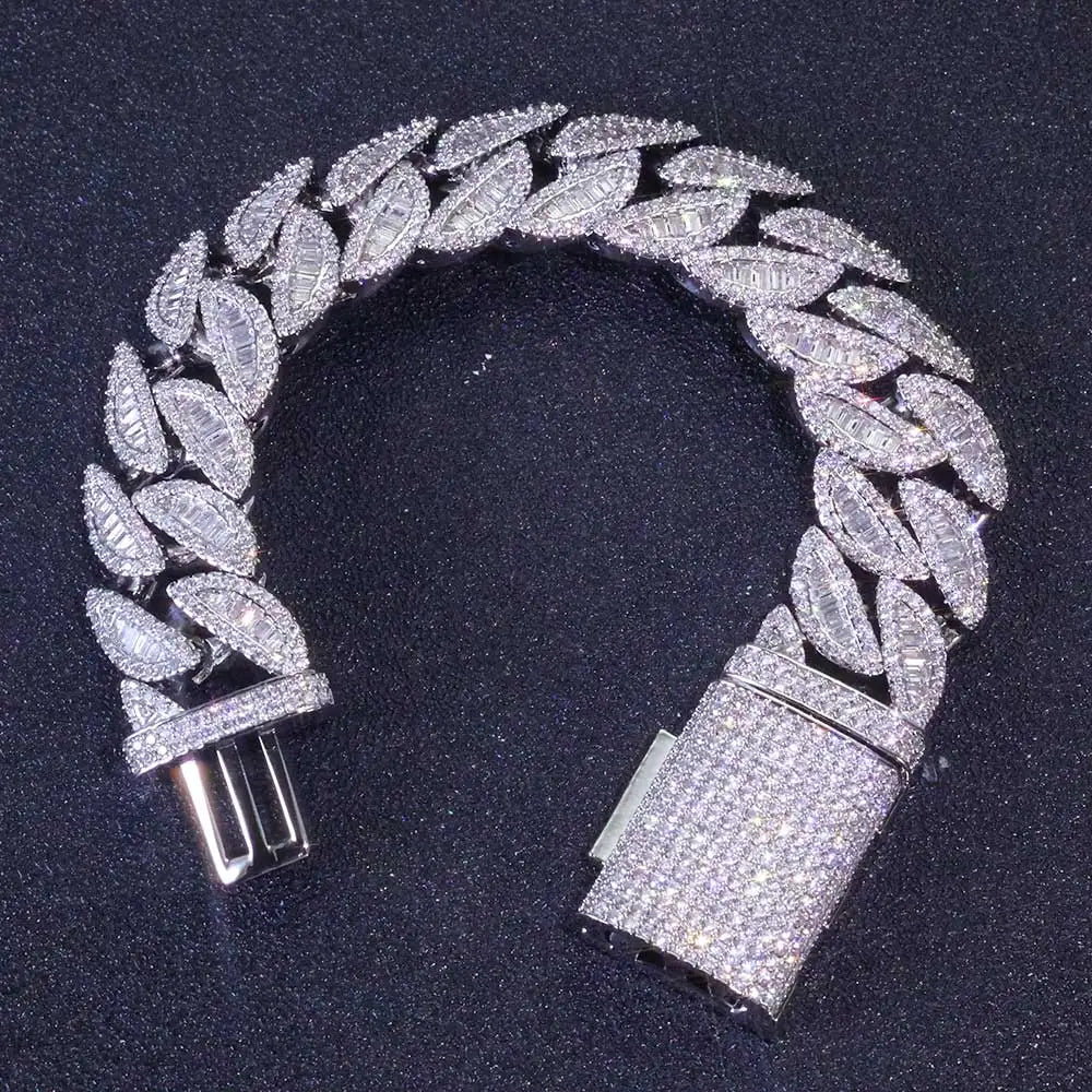Cuban Bracelet Iced Out Gold 18K 20MM 3 Row