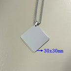 10pcs/Set Mirror Polish Stainless Steel 30x30mm Pendant Fashion Box Chain Necklace  Accessories for Fashionable Jewelry Making
