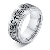 Stainless Steel Cross Spinner Ring — 8MM Prayer Band