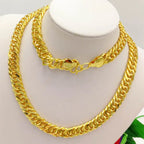Boss Chain Necklace 24K Gold AU999 Men's - Thick chain, heavy gold, a must-have for elites, a quality accessory for