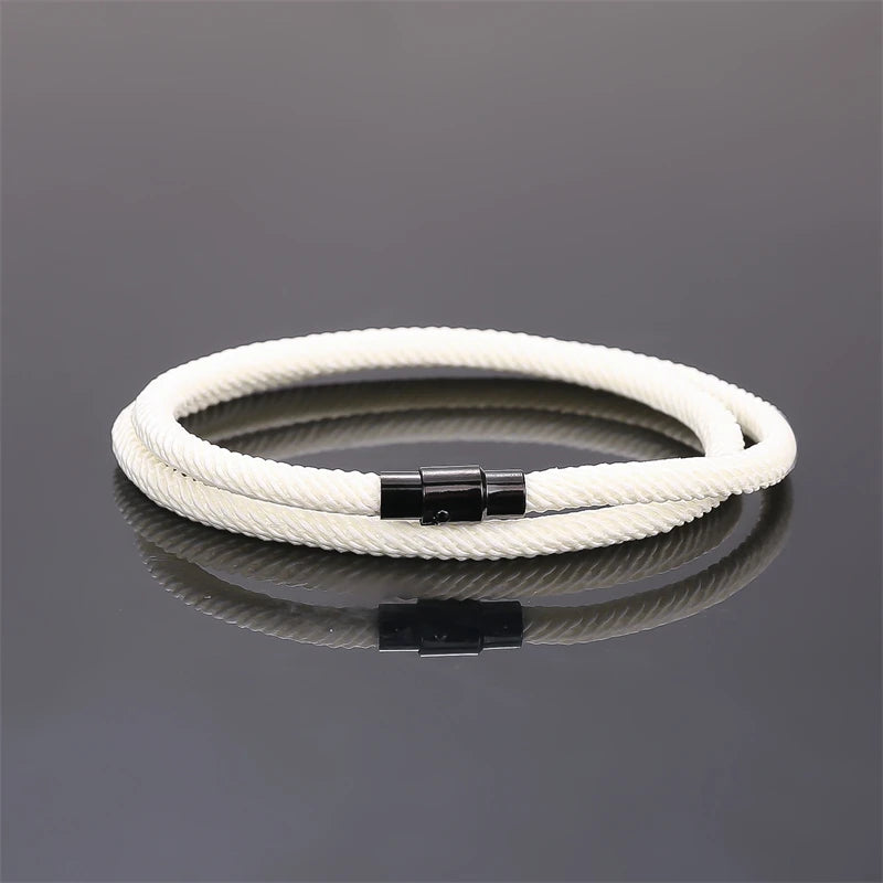 New Minimalist Men's Rope Bracelet Double Layer Survival Bracelet Accessories Boyfriend Gift Magnet Buckle Men's