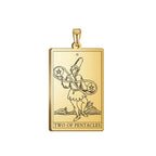 Dawapara Pentacles Tarot Card Pendant for Necklace Stainless Steel Golden Black Jewelry Accessories Charms Pendants