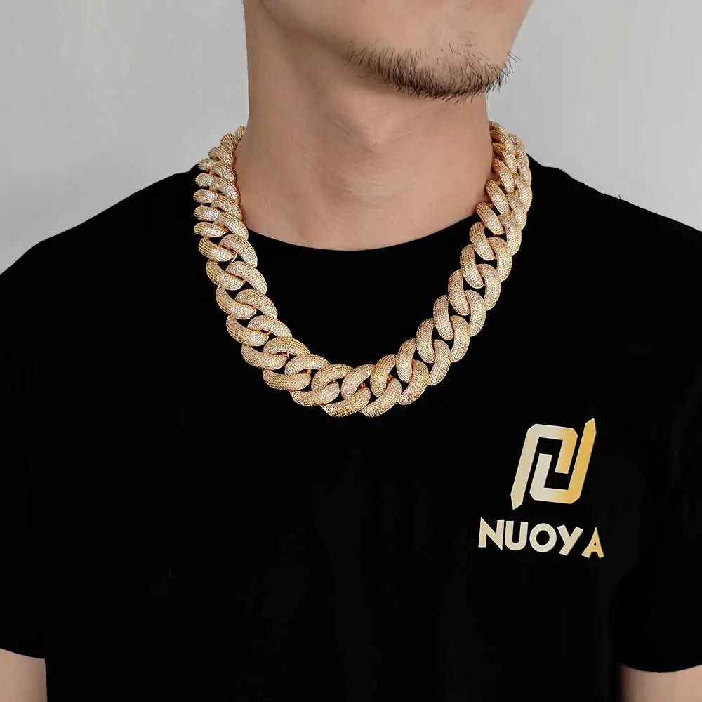 Iced Out Cuban Necklace Stainless Steel 25MM