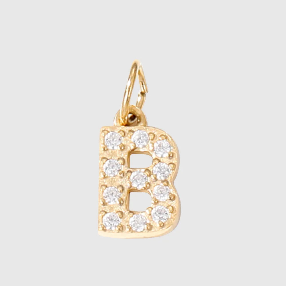 Letter Charm Pendant Necklace — Gold Iced