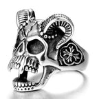 Skull Demon Steel Ring European American Retro