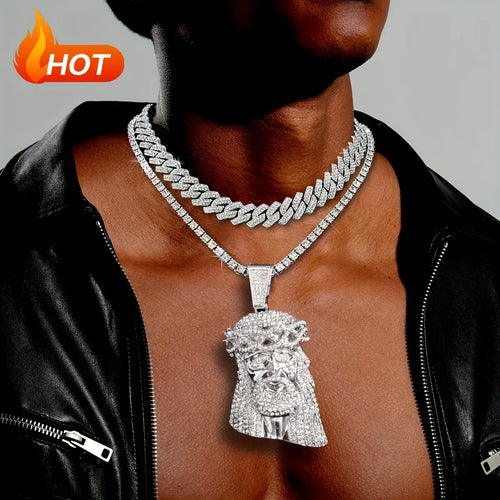3D Jesus Pendant Necklace — Stainless Steel Chain