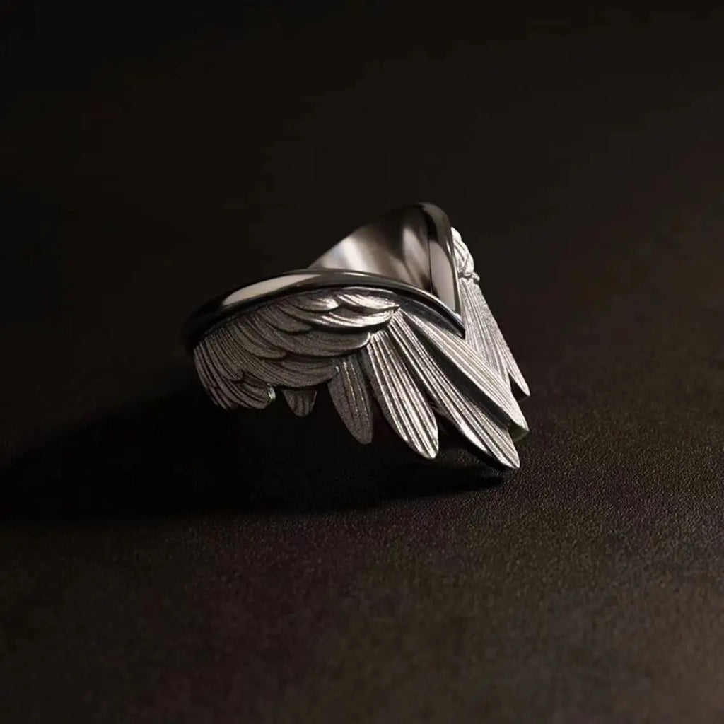 Retro Angel Demon Wings Open Ring for Women Couples Punk Gothic Adjustable Finger Jewelry Accessories Hip Hop Gifts