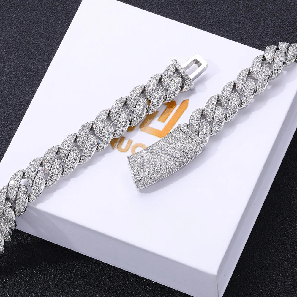 Iced Out Cuban Chain Necklace Stainless Steel 13MM