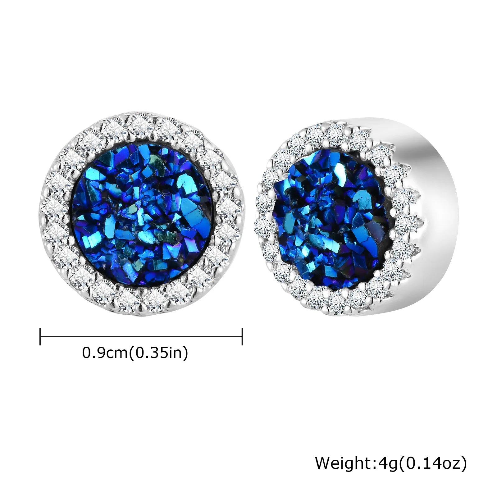 Iced Out Rhinestone Magnetic Ear Clip — Stainless Steel