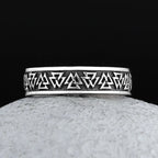 Viking Odin Valknut Triangle Ring — Stainless Steel