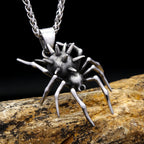 Vintage Gothic Spider Necklace For Men Stainless Steel Punk Animal Pendant Necklace Unique Fashion Jewelry Gifts