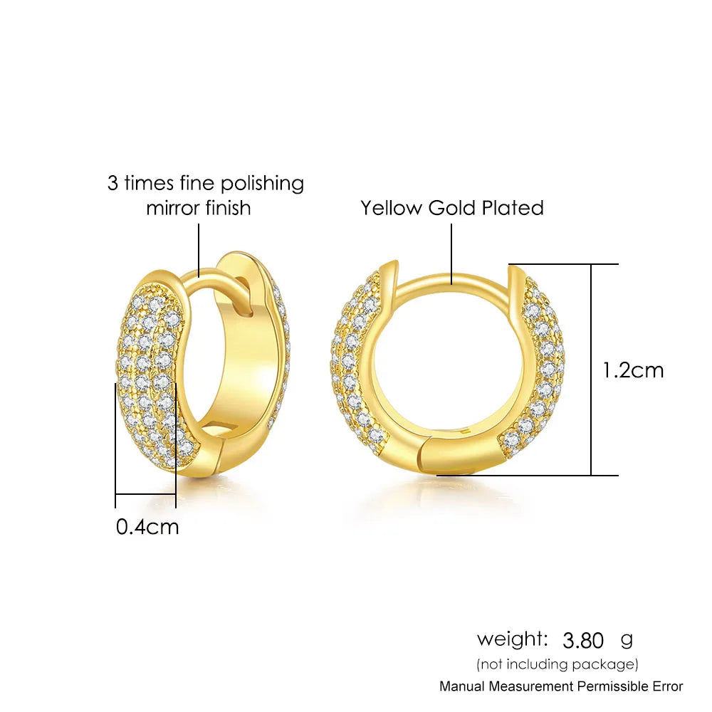 Iced Out Crystal Hoop Earrings — Stainless