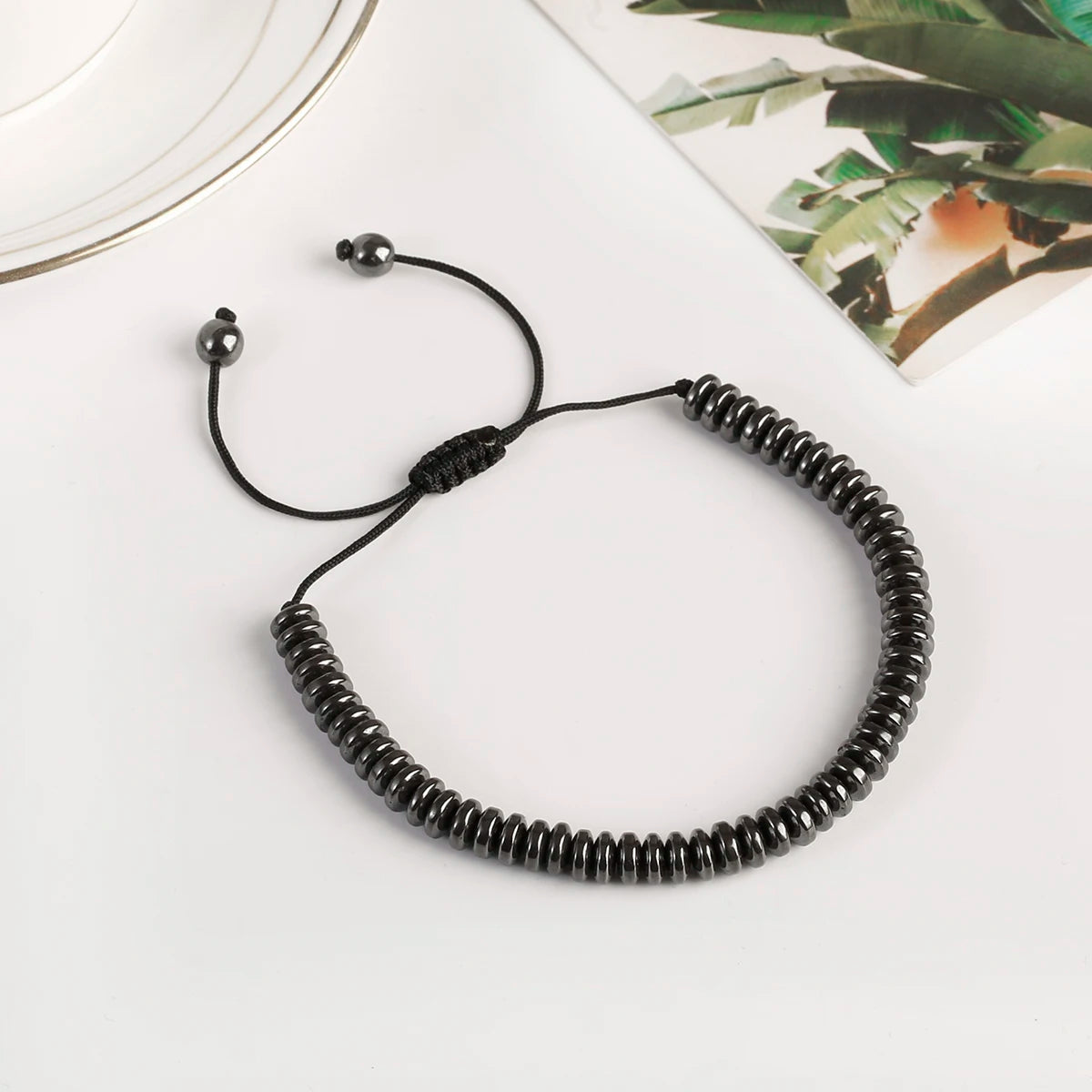 New Arrow Hematite Elastic Bracelet Men Jewelry Armband Heren Fashion Beaded Yoga Bracelet Women Bileklik