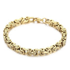 Fongten 4/5/6/8mm Byzantium Bracelet For Men Stainless Steel Box Chain Wirstband Charm Men Bangle Bracelets Jewelry