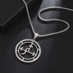 Stainless Steel Vintage Devil Satan Seal Necklace Lilith Solomon Magic Pendant Men's Trend Kabbalah Amulet Jewelry