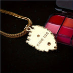 Crown Lion Head Pendant Necklace — Stainless Steel