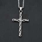 Unique Vintage Creative Cross Pendant Necklaces For Men Stainless Steel Gothic Hip Hop Chained Cross Necklace Biker