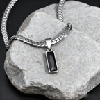 Stone Cuban Chain Necklace — Stainless