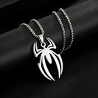 Silver Spider Pendant Necklace Box Chain
